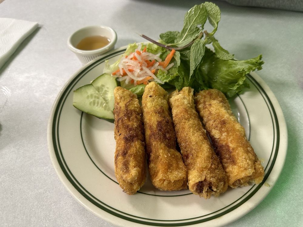 Fried Egg Rolls with Lettuce and Herbs